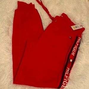 Tommy Hilfiger Women's Logo Joggers-Red